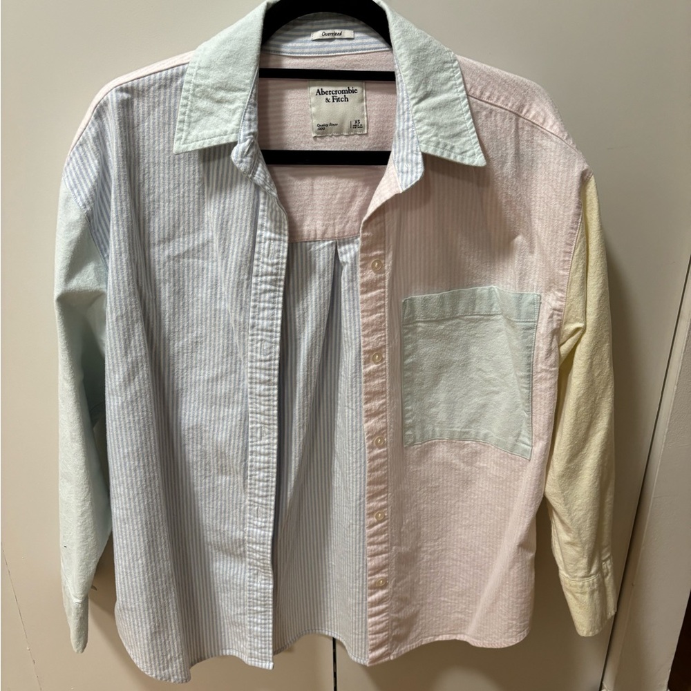 Abercrombie Stripped Multicolor Oversized Oxford Shirt